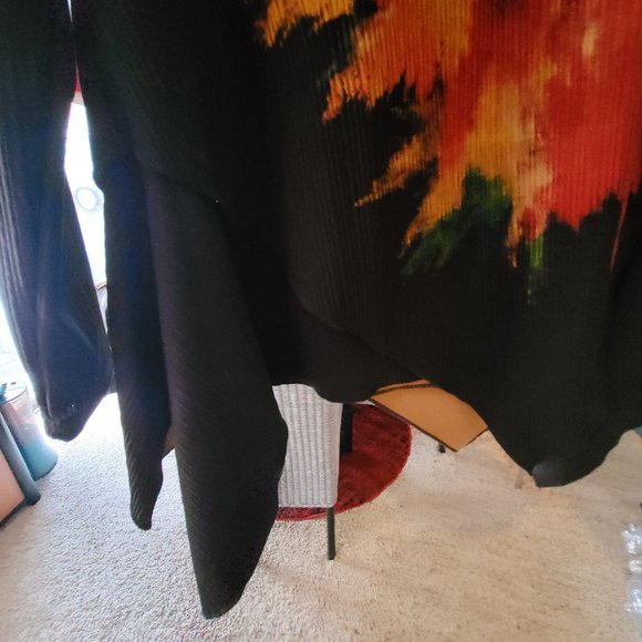 FERATELLI ~ Colorful Artsy Long Sleeve Tunic Top ~ SIZE S ~ Watercolor Design - Picture 4 of 5